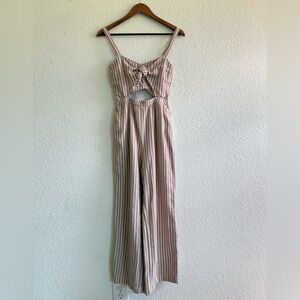 Abercrombie & Fitch Neutrals Striped Jumpsuit